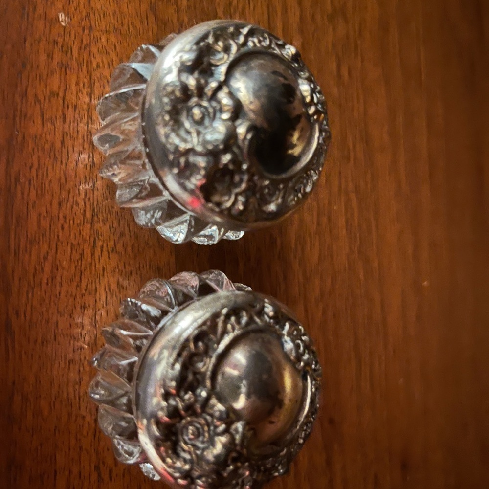 Vintage Elegant Silver Avon eye cream jars